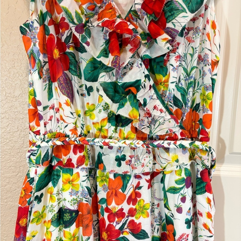J. Crew Ruffle-front Maxi Dress In Ratti Island Botanical Print - Picture 4 of 16